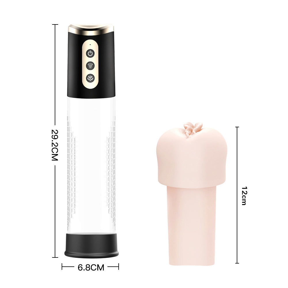 2 in 1 Penis Pump with 4 Suction Intensities, Rechargeable Automatic Cock Pump for Stronger Bigger Erections