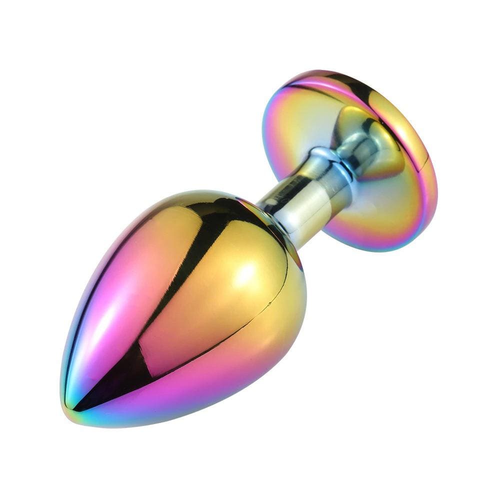 3pcs Stainless Steel Colorful Luxurious Diamond Butt Plugs Set