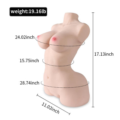 17.13'' Huge Breasts Vagina Anal Realistic Male Masturbator