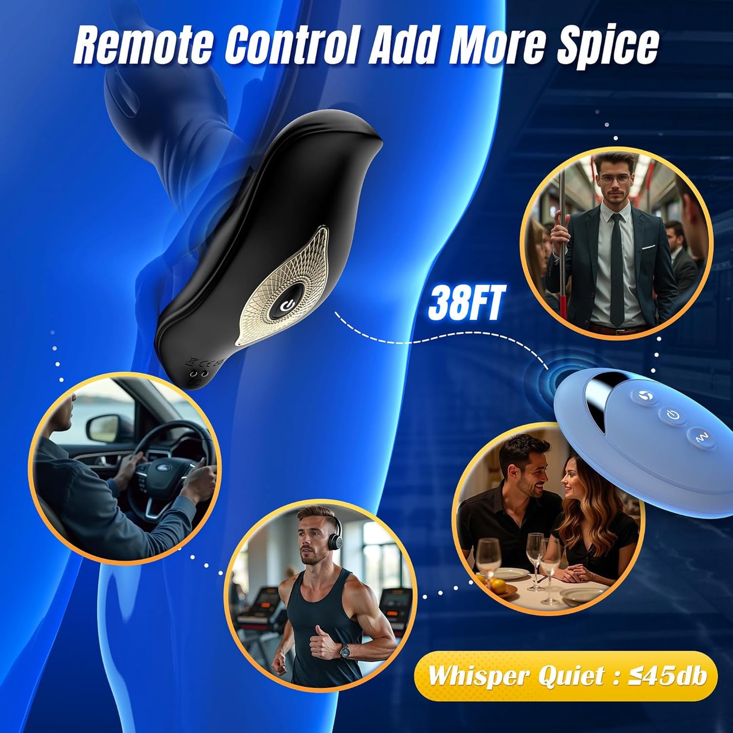 Sexoralab™ 6-in-1 Prostate Massage Male Penis Exercise, Foreplay Flirting Multifunctional 9 Vibrating Telescopic Combination Modes