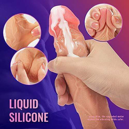 Thrusting Dildo Vibrator with Rotation and Heating Sex Toy