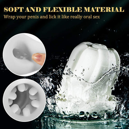 Vibrating Male Masturbator Cup with 3 Swallow Suction & 10 Vibration