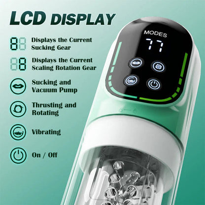 😍 Male Masturbator Penis Pump - Male Sex Toys for Men Sex Toy Pocket Pussy LCD with APP Stroker Adult Toys with 7 Thrusting 7 Rotating 5 Sucking Modes Vacuum Pumps & Enlargers🎁