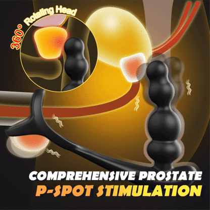 Buyging™ 360° Rotating 10 Vibration Patterns Prostate Massager with Cock Ring