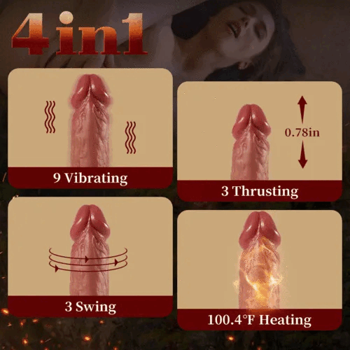 Sexoralab™REED 9 Vibrating 3 Thrusting Tongue Licking & Swing Heating Dildo