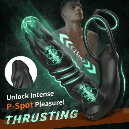 Sexoralab™ APP Control 9 Vibrating Thrusting Prostate Massager With Dual Cock Rings