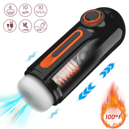 10 Thrusting 10 Vibrating 3 Sucking Heating Male Masturbator