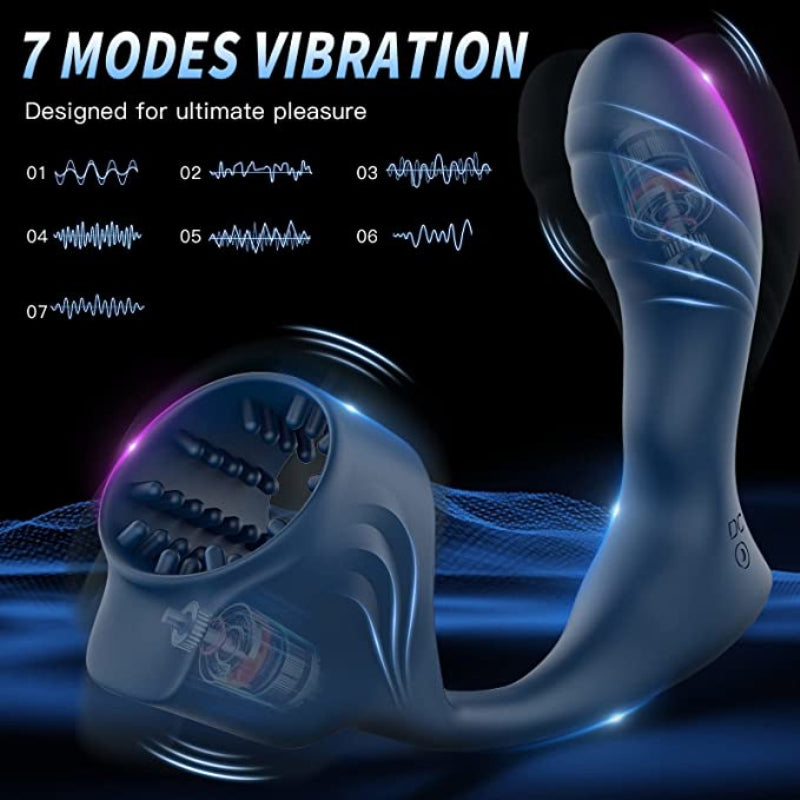 Male Prostate Massage Cock Penis Sleeve Cockring Dildo Vibrator Anal Butt Plug Stimulator Delay Ejaculation Ring Sex Toy For Men